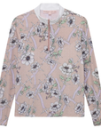 Hannah Childs 'Clarissa' Mesh Long Sleeve Zip Top in Anemone Floral