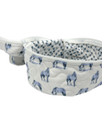 Ida Mae Quilted Travel Case in Horse Icon Blue