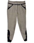 Cavalleria Toscana Print Knee Patch Breeches in Taupe Heather