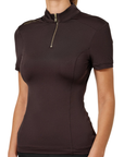 Equestrian Stockholm 'Air Breeze' Short Sleeve Sunshirt in Golden Brown