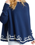 Hannah Childs 'Kristina Bit' Poncho in Midnight/White