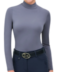 RJ Classics 'Jemma' Mock Neck Shirt in Blue Granite