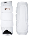 Equestrian Stockholm Mesh Brushing Boots in White & Rose Gold