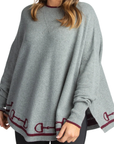 Hannah Childs 'Kristina Bit' Poncho in Carbon/Bordeaux