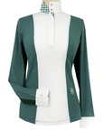 Essex Classics 'Luna II' Show Shirt in White/Teal Geometric