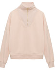 Hannah Child's 'Charlie' 1/4 Zip Warm Up Sweater in Biscotti - Women's Small