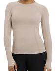 LeMieux 'Britney' Seamless Long Sleeve Shirt in Almond