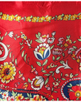 Silk Square Scarf in Red Paisley/Floral