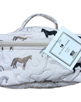 Ida Mae Quilted Travel Case in Meadow Herd Icon Linen