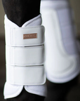 Equestrian Stockholm Mesh Brushing Boots in White & Rose Gold