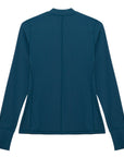 Hannah Child's 'Cameron' Rib Mock Neck Shirt in Deep Sea - Women's Small