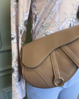 Saddle Shoulder Handbag in Brown