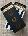 Stable Style Oversized Horseshoe Matches in Black/Gold Foil