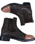 Romitelli Paddock Boots in Brown/Pearlescent Pink