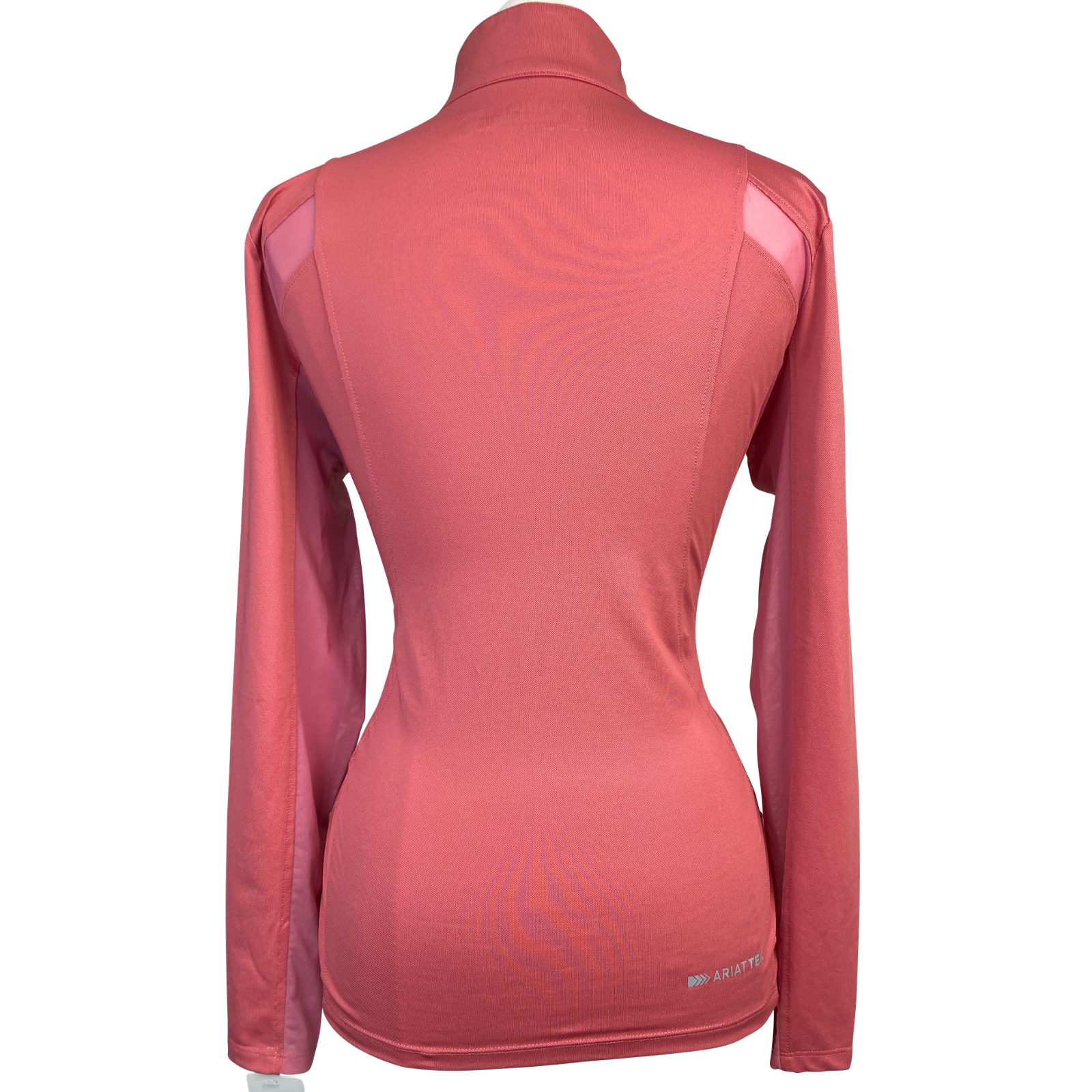 Back of Ariat Heat Series Long Sleeve Sun Shirt in Coral