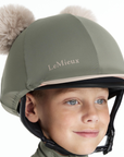LeMieux Mini 'Double Pom' Hat Silk in Rosemary