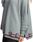 Hannah Childs 'Kristina Bit' Poncho in Carbon/Bordeaux