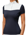 Equestrian Stockholm 'Refined' Competition Shirt in Navy/White