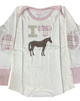 Mini Britches Long Sleeve 'I <3 Ponies' Shirt in Pink