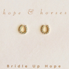 Bridle Up Hope Luxe Horseshoe Earrings in Yellow Gold