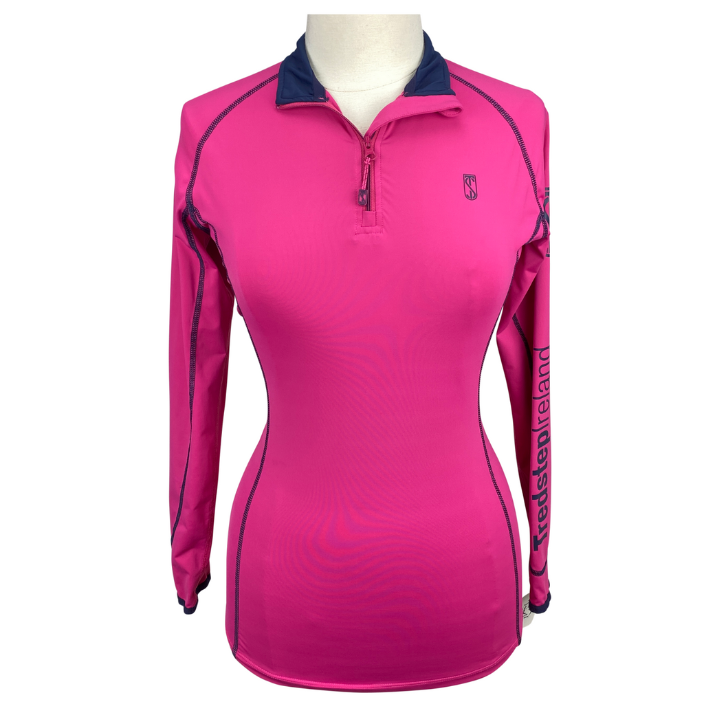 Front of Tredstep 'Symphony' Long Sleeve Sport Top in Carmine Rose - Women's Medium