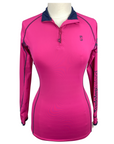 Front of Tredstep 'Symphony' Long Sleeve Sport Top in Carmine Rose - Women's Medium