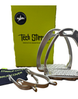 Tech Stirrups 'Hunter/Jumper' Sloped Showing Safety Stirrup Bundle in Stainless Steel