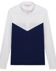 Hannah Childs 'Clarissa' Mesh Long Sleeve Zip Top in Midnight