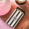 Stable Style Oversized Horseshoe Matches in Black & White Stripe