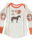 Mini Britches Long Sleeve 'I <3 Ponies' Shirt in Orange