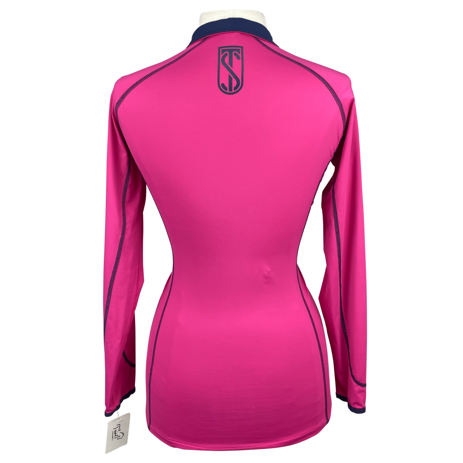 Back of Tredstep 'Symphony' Long Sleeve Sport Top in Carmine Rose - Women's Medium
