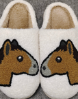 Dreamers & Schemers Horse Head Emoji Slippers - Women's 4.5/5
