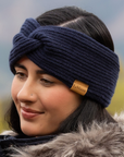 LeMieux 'Clara' Rib Knot Headband in Navy