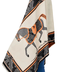 Awst Int'l Acrylic Cashmere Scarf in Black Baroque Horses
