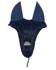 Equiline 'Ruben' Soundproof Tie Down Ear Bonnet in Navy/White/Red