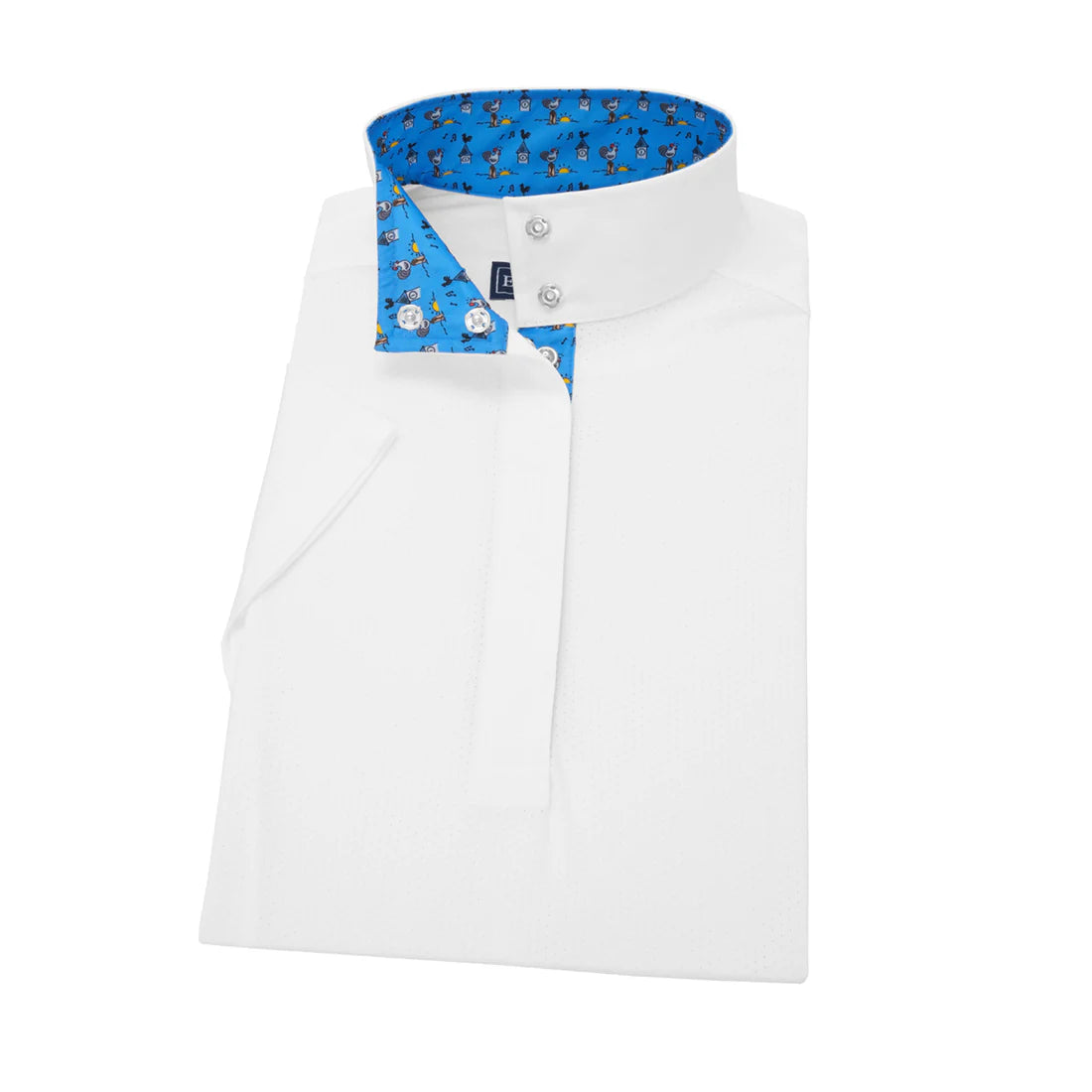 Essex Classics Talent Yarn Show Shirt in White/Roosters