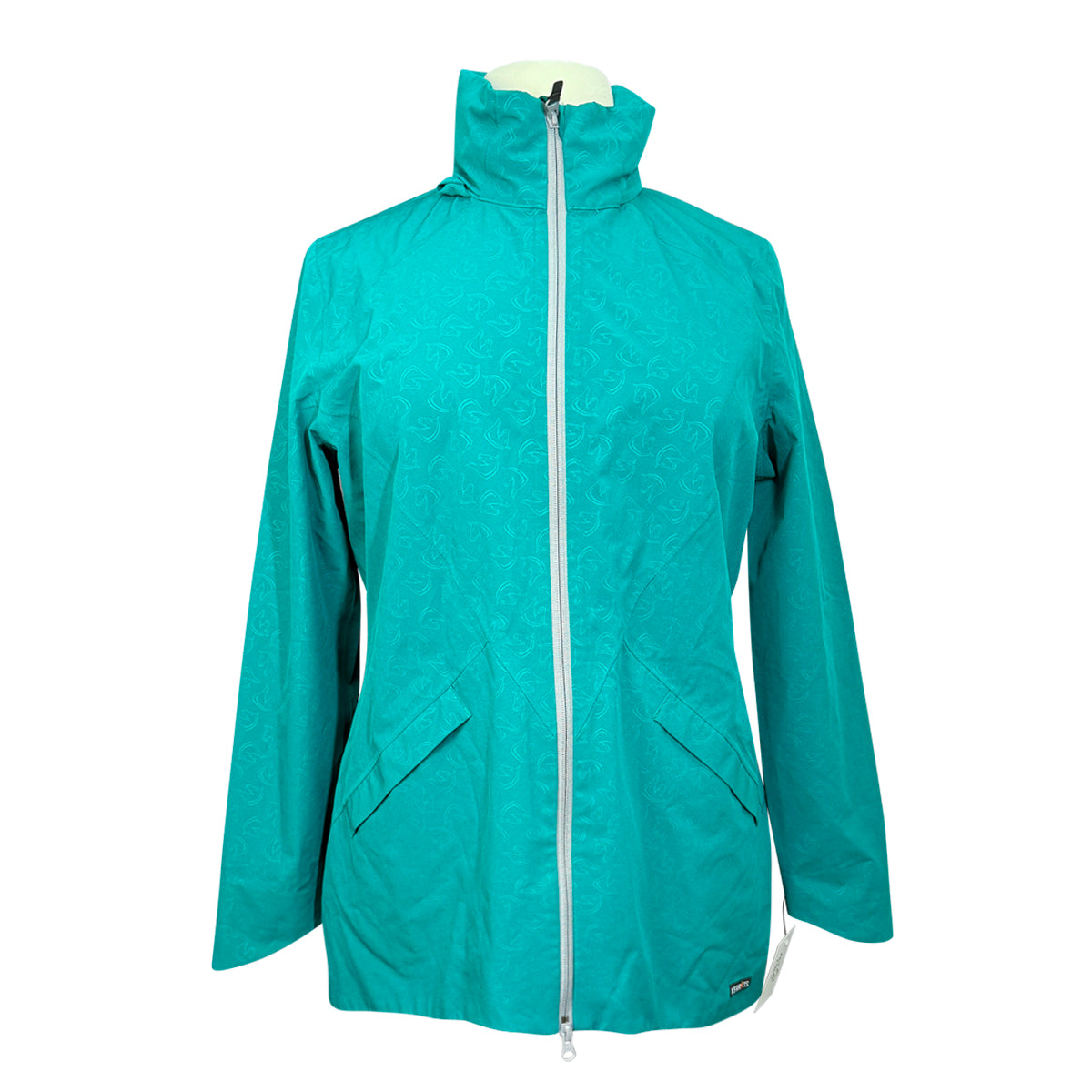 Kerrits Waterproof Rain Jacket in Teal Horse Heads Women's Large - Main Image