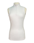 White sleeveless top on a mannequin against a white background