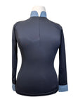 Halter Ego 'Roxana' Riding Shirt in Black/Blue