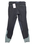 Dover Saddlery Wellesley Classic Piped Knee-Patch Breech in Grey/Mint