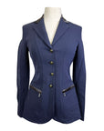 Sarm Hippique 'Azalea' Show Coat w/Satin Trim in Navy