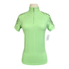 Mrs Ross Short Sleeve Riding Shirt in Lime/Black