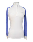 Iago Summer Weight 'Sara' Long Sleeve Show Shirt in White/Blue
