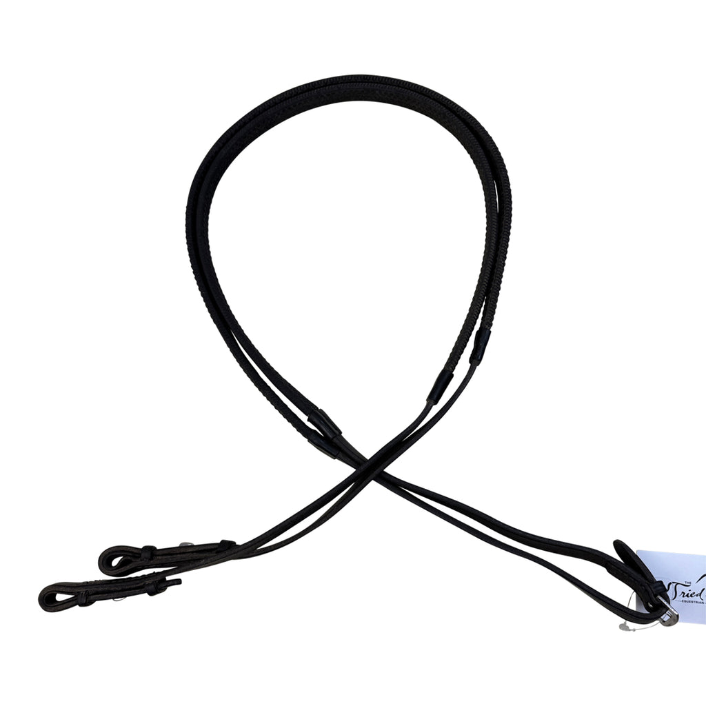 Tory Rubber Lined Leather Reins in Black