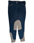 Dover Saddlery Knee Patch Breeches in Ocean Blue