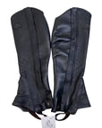 Grand Prix Full Italian Leather Half Chaps in Black