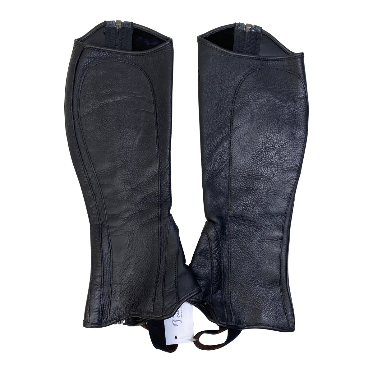 Grand Prix Full Italian Leather Half Chaps in Black