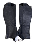 Grand Prix Full Italian Leather Half Chaps in Black