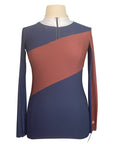 Front of Criniēre 'Sophie' Schooling Top in Navy/Burgundy - Women's XL