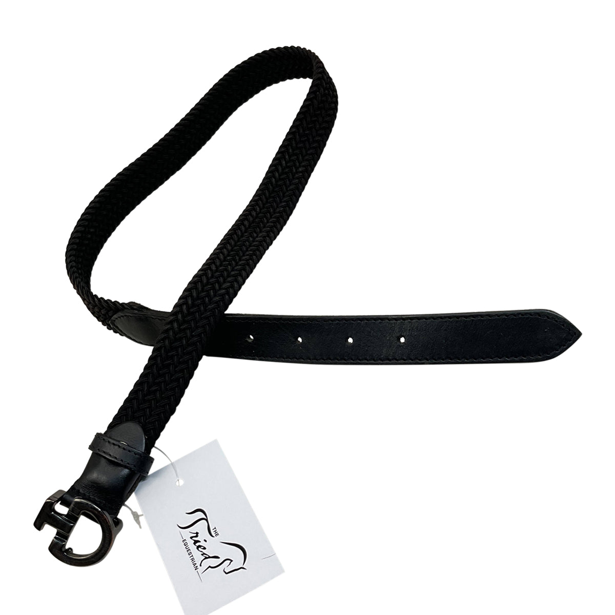 Cavalleria Toscana Elastic Leather Belt in Black - Women display picture 2